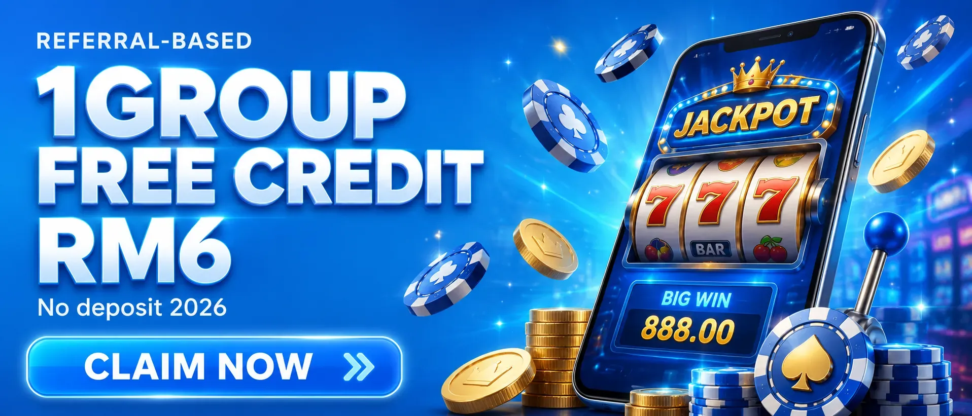 1Group Free Credit — RM6 referral-based no-deposit bonus 2026